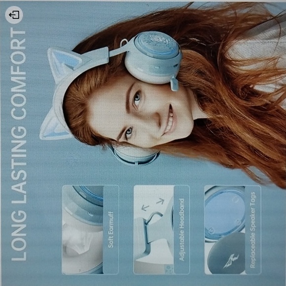 SOMIC Wireless Gaming Headset Blue 3D Light Up Cat Ear Prof Sound PC Games Movie - Picture 4 of 12